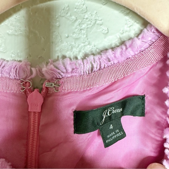 J. Crew Belted Textured Tweed Sheath Dress in Sundrenched Peony Pink Sz 4 - Picture 11 of 12